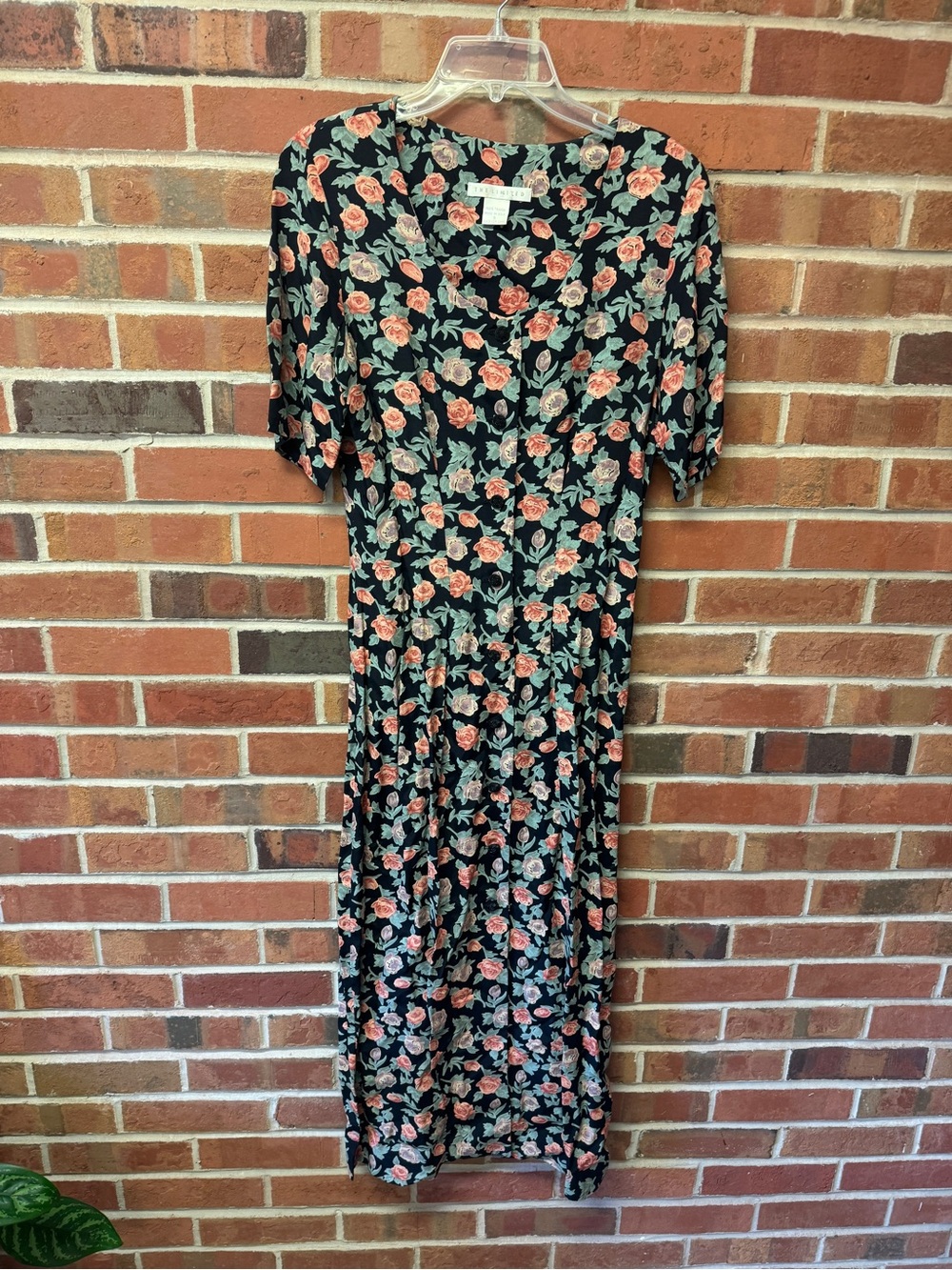 The Limited Black Dress with Pink Floral Print